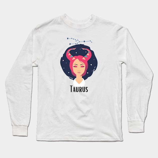 Taurus horoscope zodiac sign Long Sleeve T-Shirt by Mia